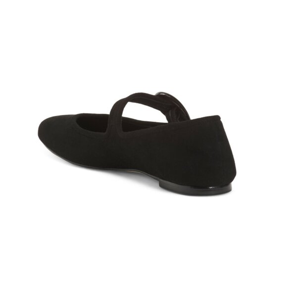 LARROUDE Black Made In Brazil Suede Verona Ballet Flats - Picture 2 of 2